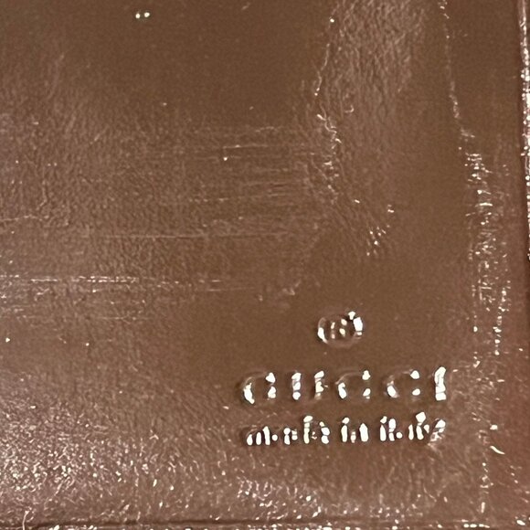 Authentic Gucci GG leather Long Wallet Snap Zip Closures Brown Green Red Accent - Picture 10 of 10